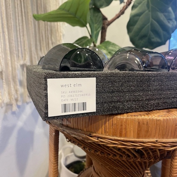 NEW West Elm (Set of 6) Colorful Stemless Wine Water Glasses Drinkware Bar Cups - Picture 10 of 11